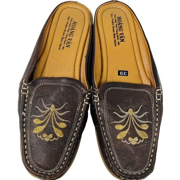 Van Hoang Custom Shoe Mules Slip On Casual Brown - 39 - Picture 1 of 7
